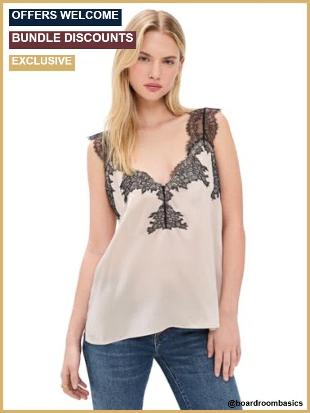 NWOT Women's Sleeveless V-Neck Satin Camisole Tank Top